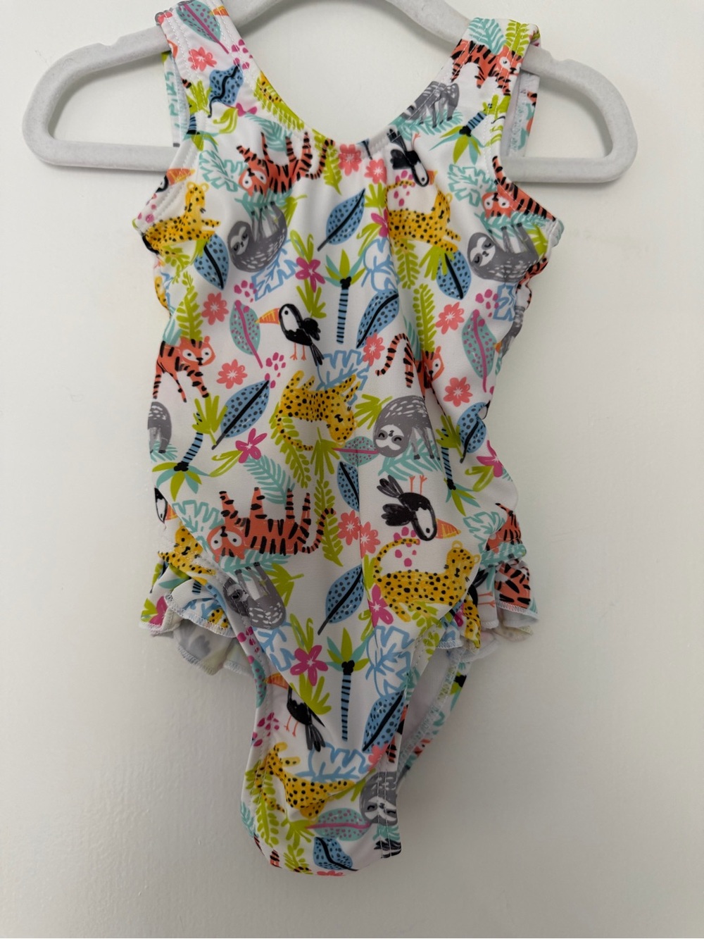Flap Happy White Tropical Animal Print baby girl  One-Piece 12m